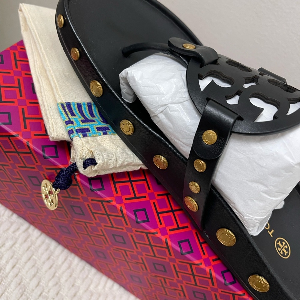 Tory Burch sandals! Miller Cloud Coin calf leather!